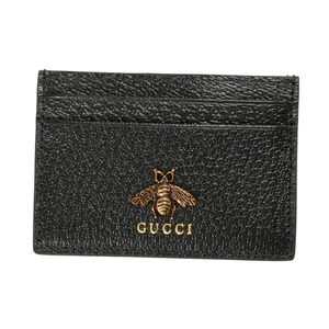 Gucci Kartenetui schwarz strukturiertes Leder Animalier - Bild 1 von 3