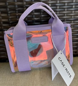 Case Mate Iridescente Mini Borsa Tracolla Viaggio Tote Bag Cerniera Trasparente Nuova - Foto 1 di 13