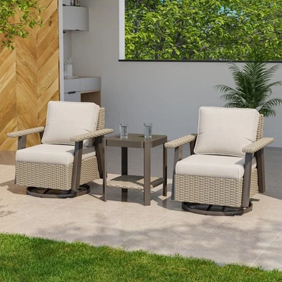 Eagle Peak классический открытый патио мебель плетеный патио бистро набор из 3 - Изображение 1 из 4