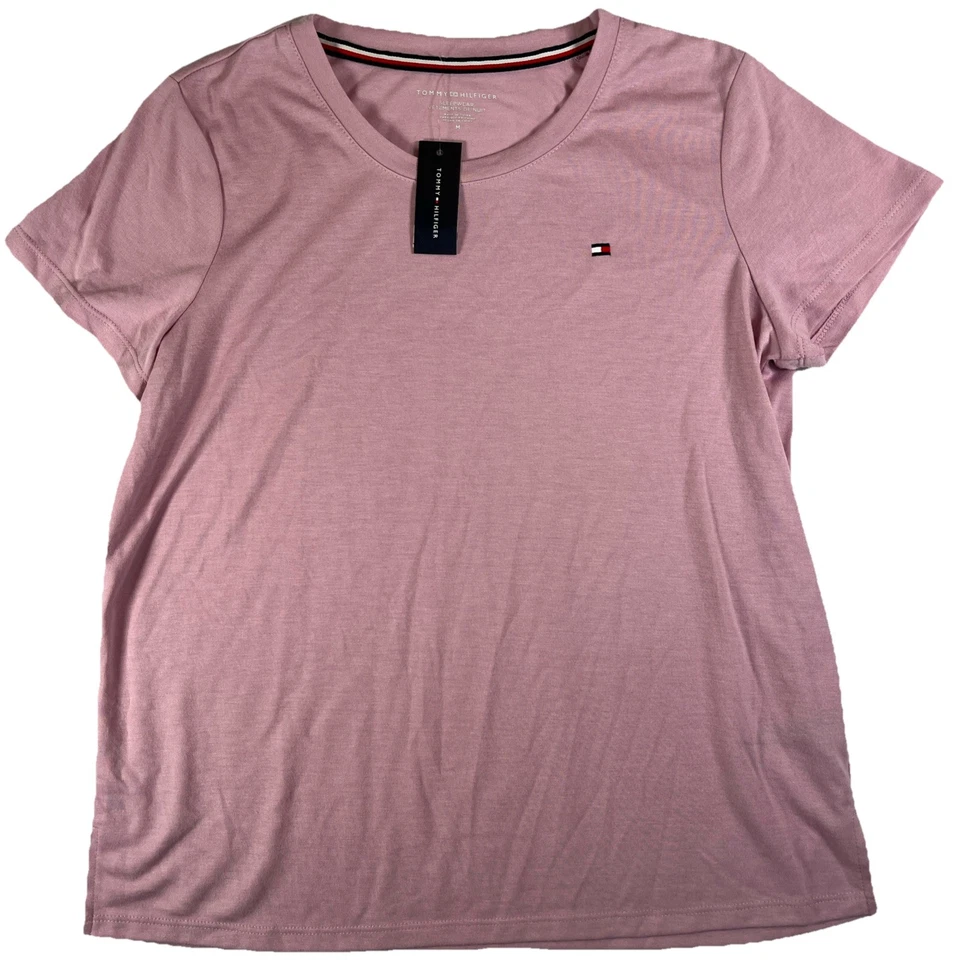 Tommy Hilfiger Mujer Manga Corta Cuello Redondo Dormir Camiseta Mediana Breezy Orchid $48 Foto 1 de 4