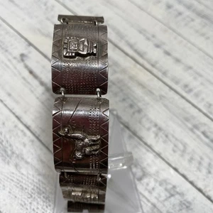 Peruvian Industries 900 Silber Vintage verbunden Maya & Alpaka Geschichtenerzähler Armband - Bild 1 von 13