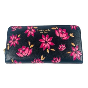 Kate Spade Morgan Winter Blooms Emboss Zip Around Continent Wallet Floral NEW - Picture 1 of 9