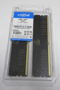 Crucial 128GB Kit (2x64GB) DDR5 RAM 5600MHz Desktop Memory CT2K64G56C46U5 NEW - Picture 1 of 2