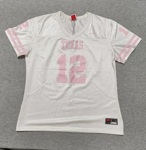 Camiseta de fútbol Nike Texas Longhorns para mujer XL blanca rosa número 12 equipo de fans - Imagen 1 de 12