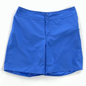 L.L. Bean Womens Cresta Hiking Trail Shorts Blue Snap Zipped Pockets 8 Regular - Picture 1 of 10
