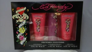 ED HARDY by CHRISTIAN AUDIGIER for Women 3 pc GIFT SET 1.7 oz EDP Spray + LOTION - Picture 1 of 2