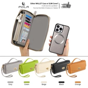 Women Leather Detachable Zipper Card Removable Magnetic Wallet Phone Case Cover* - Picture 1 of 44