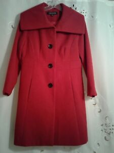  1 MADISON RED LADIES/WOMEN'S FULL LENGTH 3 BUTTON FRONT WINTER COAT
