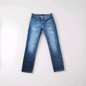 Levis 514 Men's 30x32 Blue Jeans Pants Red Tab Medium Wash Straight Leg Zip EUC - Picture 1 of 11