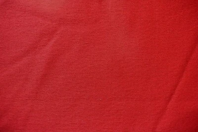 RED  POLYESTER DOUBLE  KNIT FABRIC NO STRETCH  14X66 + INCHES   VINTAGE - Image 1 of 2