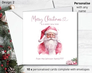 10 X Christmas Cards personalised Secret Santa small business family card 273 - Picture 1 of 13