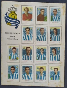 HOJA COMPLETA REAL SOCIEDAD LIGA 1951 1952 TABACO ROYAL FEDORA CANARIAS 51/52 - Imagen 1 de 3