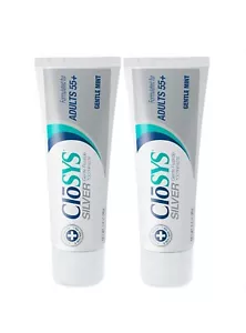 2-Pack CloSYS Silver Fluoride Toothpaste for Adults 55+, 3.4 oz Gentle Mint* - Picture 1 of 7