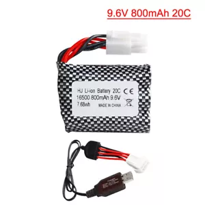 9.6V 800mAh Lipo battery for S911 S912 9115 9116 9120 High Speed Off-Road RC Car - Picture 1 of 6