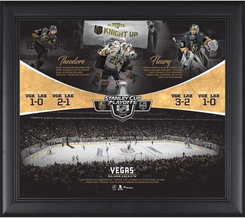 Vegas Golden Knights Framed 15x17 First Franchise Playoff Series Win Collage Cover
