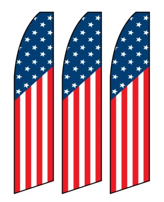 Paquete de 3 banderas de plumas CarBowz EZ Line US American Swooper de 15 pies al aire libre bandera de EE. UU. Foto 1 de 3