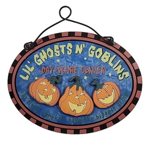 Lil' Ghosts & Goblins Day Scare Center Sign - Wood and Metal - Picture 1 of 5