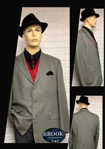 Brooks 346 Herren Vintage 42R grau Seidenwolle Sportmantel Blazer TOP 300108 - Bild 1 von 8