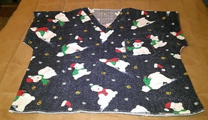 Christmas Bear "Scrub" Size Large with one pocket - Picture 1 of 5