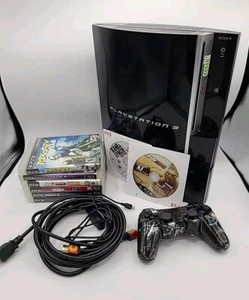 Sony Playstation 3 PS3 Fat CECHH01 40GB Console Lot-1 Controller, 8 Games-TESTED - Picture 1 of 11