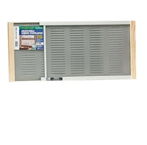 Frame Window Screen 10" H with Mesh, Adjustable 21 - 37" W, Hard Wood & Aluminum - Picture 1 of 1