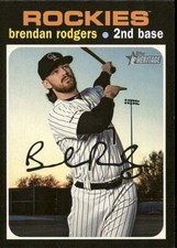 2020 TOPPS HERITAGE  #44 BRENDAN RODGERS ROCKIES