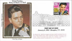 Elvis Presley King of Rock' n Roll Memphis Music EE. UU. Colorano Silk FDC 1993 - Imagen 1 de 1