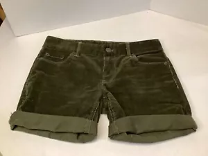 J Crew Women's Corduroy Shorts Green Size 0 77388 Stretch Cords 2% Spandex - Picture 1 of 4