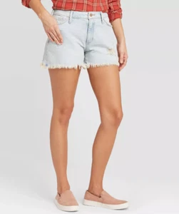 High-Rise Distressed Jean Shorts-Universal Thread-Light Wash -Various Sizes-S493 - Picture 1 of 5