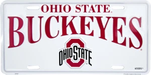 OHIO STATE BUCKEYES EMBOSSED METAL NOVELTY LICENSE PLATE TAG - Picture 1 of 1