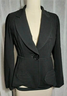 SONIA Sonia Rykiel Designer Fitted Wool Black Blazer Jacket - EUC! - Image 1 of 4