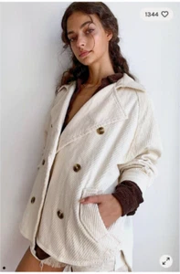 NWT Free People Remi Shirt Jacket Ivory Corduroy XSmall XS - Picture 1 of 8