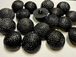BLACK Lightweight Half Ball Suiting Button Stitch Design 15, 18, 21,25mm   - Picture 1 of 16
