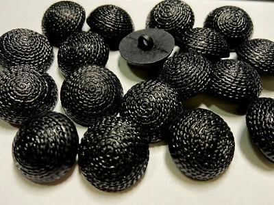 BLACK Lightweight Half Ball Suiting Button Stitch Design 15, 18, 21,25mm   - Image 1 of 4