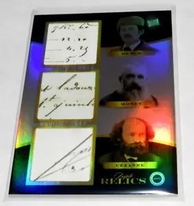 PIECES OF THE PAST 1800'S CLAUDE MONET PAUL CEZANNE & EDWARD MUNCH SIGNED TRIPLE - Picture 1 of 3