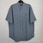 Ralph Lauren Blaire Cotton Plaid Button Down Collar Short Sleeve Shirt Large Men