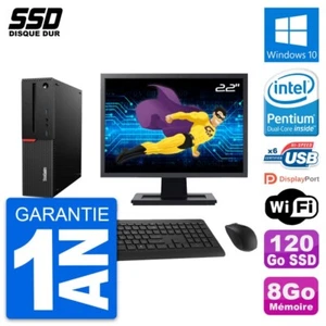 PC Lenovo Thinkcentre M700 SFF Bildschirm 22 " G4400 RAM 8Go SSD 120Go Windows - Bild 1 von 8