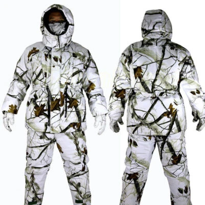Ghillie Suit Waterproof Winter Snow Field Bionic Camouflage Padded Jacket Pants - Image 1 of 4