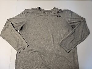 Nike Dri-Fit Pullover Shirt Mens XL Gray Long Sleeve Activewear