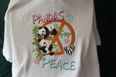Panda Peace Sign Divertida Camiseta Camiseta Gráfica Novedad Niños Juventud Nuevas Niñas Ropa Foto 1 de 4
