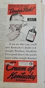 Whisky bourbon Cream Of Kentucky 1939 Norman Rockwell con los ojos anuncio de colección - Imagen 1 de 1