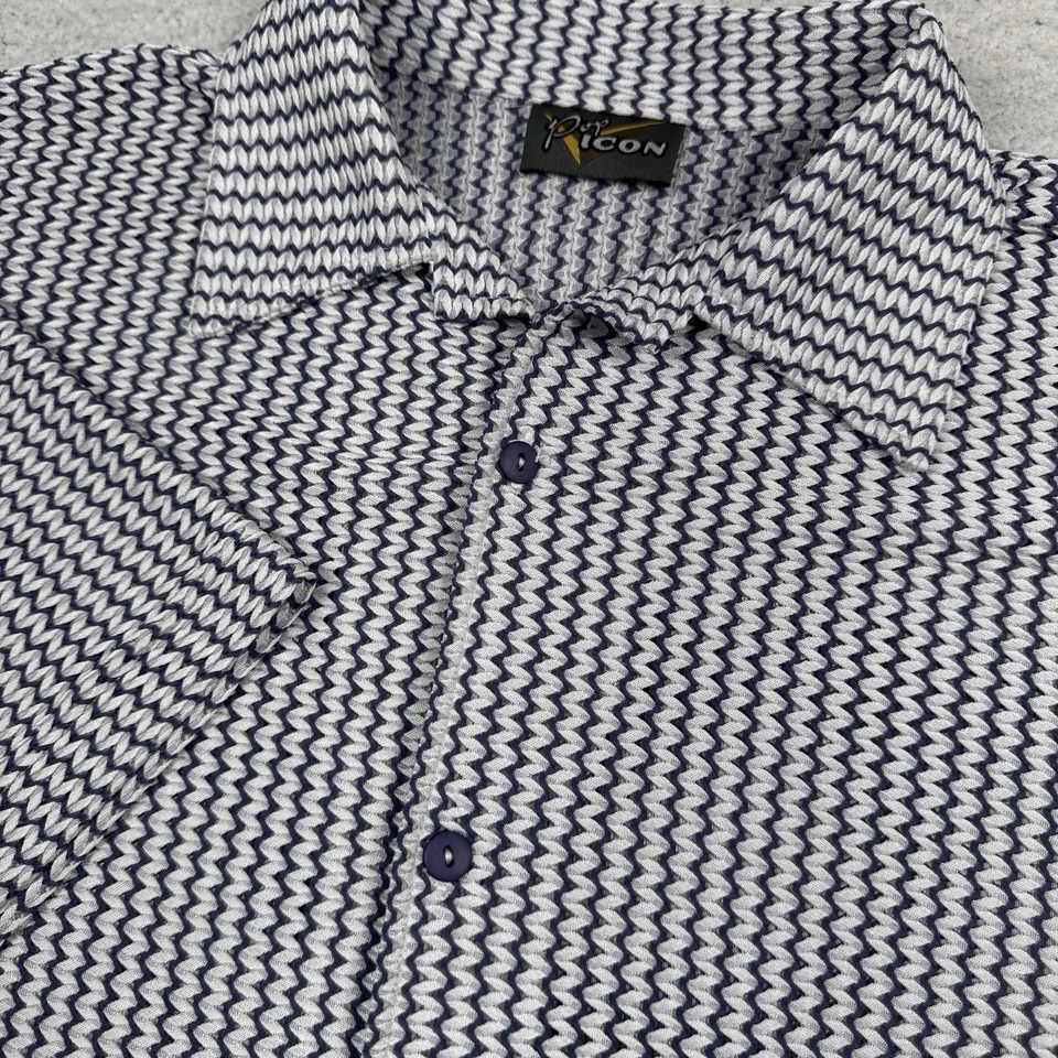 Camisa masculina POP ICON grande malha clube festa rave techno discoteca EUA VINTAGE *Leia - Imagem 1 de 4