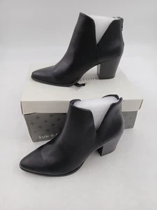 Sun + Stone Elizaap Damenstiefel Größe 9 Schwarz Stiefeletten Blockabsatz - Bild 1 von 9