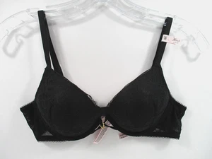 -Nuevo con etiquetas Sujetador Victoria's Secret de encaje Bombshell talla 36AA negro - Imagen 1 de 4