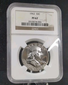 1962  50C Franklin Half Dollar Proof NGC PF 67  #5812 - Picture 1 of 2