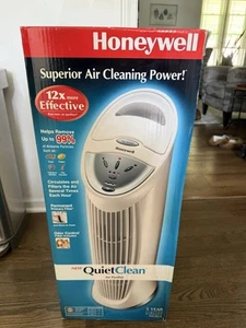 Honeywell HFD112 Quiet Clean Tower Air Purifier, Med Size Room Up To 124 Sqft - Picture 1 of 8