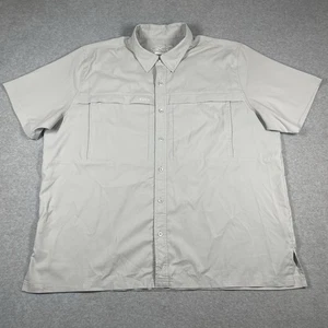 Game Guard vented fishing shirt men's 3XL gray short sleeve button down solid - Picture 1 of 11