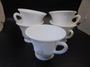 Milk Glass Cups by Indiana Glass 1950s Part of Their Harvest Collection - Picture 1 of 6
