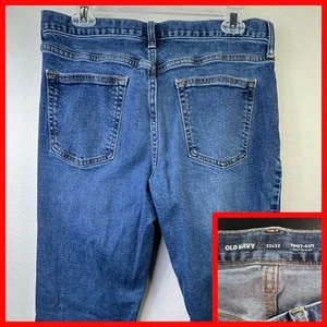 Old Navy Jeans Mens 33x32* Blue Bootcut Built In Flex Distressed Denim Cotton - Picture 1 of 4