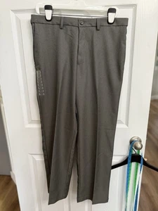 Pantalones de vestir Haggar Cool 18 Pro Gabardina pierna recta para hombre 34x29 grises nuevos con etiquetas - Imagen 1 de 6